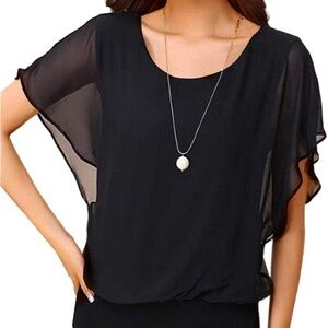 Neineiwu Black Blouse